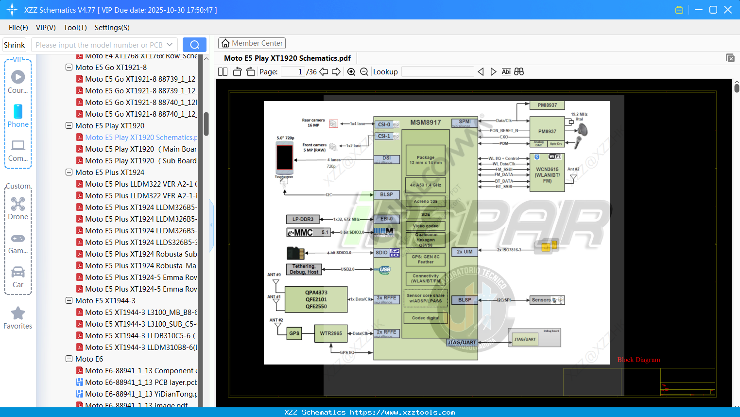 Motorola Moto E5 Play XT1920 Schematics